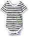 Burt's Bees Baby Baby Boys' Organic Short Sleeve V Neck Bodysuit, Onyx, 12 Months