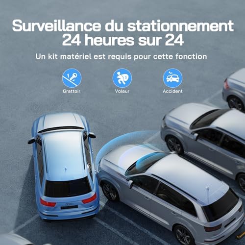 2.5K Dashcam Voiture Avant Arrière, 1440P+1080P FHD Caméra Embarquée Voiture, IPS 3" Dash Cam Voiture Grand Angle de 170°, G-Capteur, WDR, 24H Mode Parking, Enregistrement en Boucle
