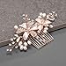 Mariell Rose Gold Bridal Comb with Freshwater Pearl, Hand-Painted Enamel Leaves and Austrian Crystals