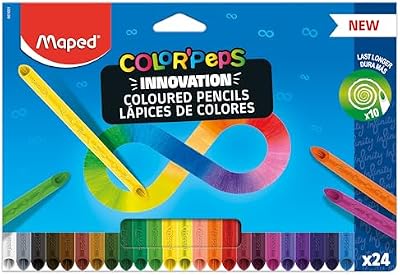 - crayons de couleur innovants COLOR'PEPS INFINITY - mine 100% colorée - pas besoin de tailler - 100% utilisable - doux & très agréable sur le papier - lot de 24