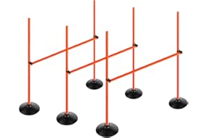Voodans Orange Adjustable Height Agility Hurdle Set Multi-Function Soccer Trainning Pole Set Coaching Sticks with Rubber Base
