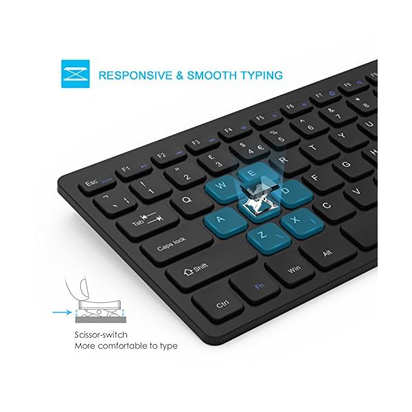 Wireless-Keyboard-and-Mouse-Set-Jelly-Comb-KUT019-24G-Ultra-Slim-Compact-Wireless-Keyboard-Mouse-Combo-QWERTY-UK-Layout-for-PC-Desktop-Computer-Notebook-Laptop-Black Jelly Comb Wireless Keyboard and Mouse Set, KUT019 2.4G Ultra Slim Compact Wireless Keyboard Mouse Combo QWERTY UK…