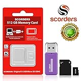 SCORDERS 512 GB Micro SD Card with Adapter (Class 10 Speed) Memory Storage for Cameras, Tablets, Smartphones, and Laptops | Store Data, Music, Pictures, Video