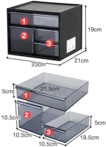 Hxdeli Desk organizer With drawers,Minimalism Cosmetics Storage box Plastic White Office Bathroom Decor-E