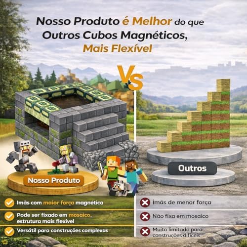 Blocos Magnéticos de Montar 3D Infantil – 73 Peças