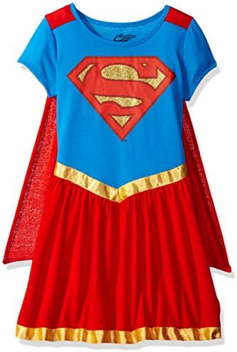 Superhero Girls Big Girls' Supergirl Dorm W/ Cape, Red, XL(14/16)