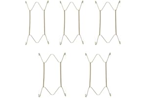 Kopida 5Pcs Wall Display Plates Hanger W Type Dish Spring Holder Invisible Hook for 8 Inch Decorative Plates,Antique Plates and Arts