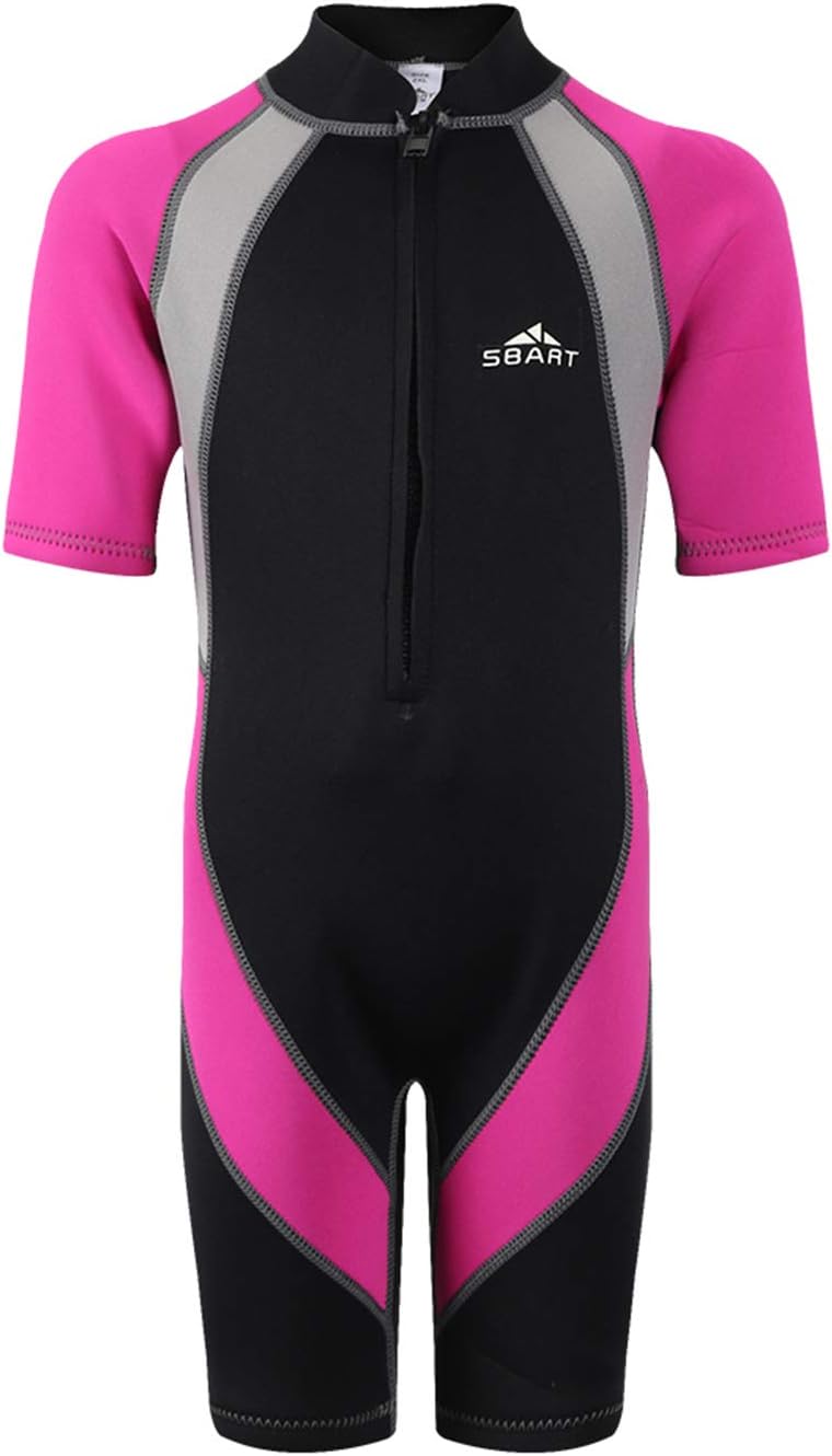 AIEOE Kids Neoprene 2mm Shorty Wetsuit Thermal Diving Swimming Surfing Suits One Piece Swimsuit for Boys Girls