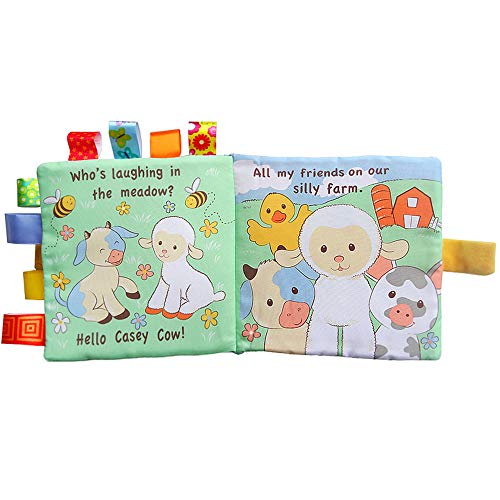 2 Packs Baby Activity Crinkle Soft Cloth Books, Educational Learning Toy for Toddlers Infants Baby First Soft Book