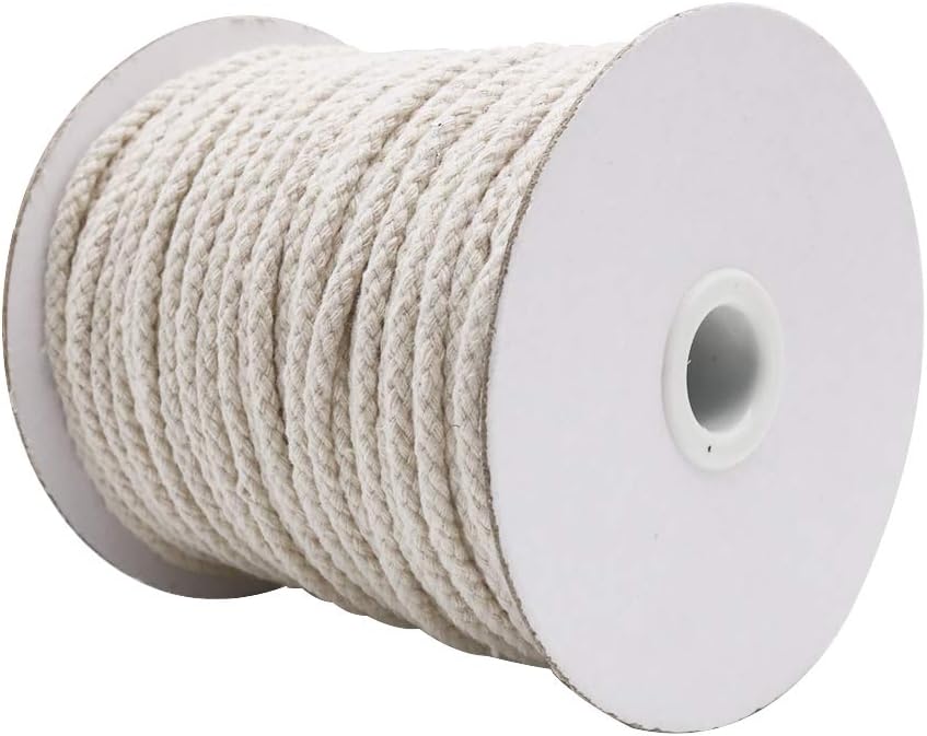 Tenn Well Macrame Cord, 5mm 165 Feet Cotton Braided Macrame Rope for Plant Hangers Wall Hangings DIY Crafts (Beige) - Image 3