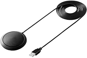 Veemoon Table Conference Meeting Microphone Computer Degrees Pickup Range USB Desktop Microphone for Meeting