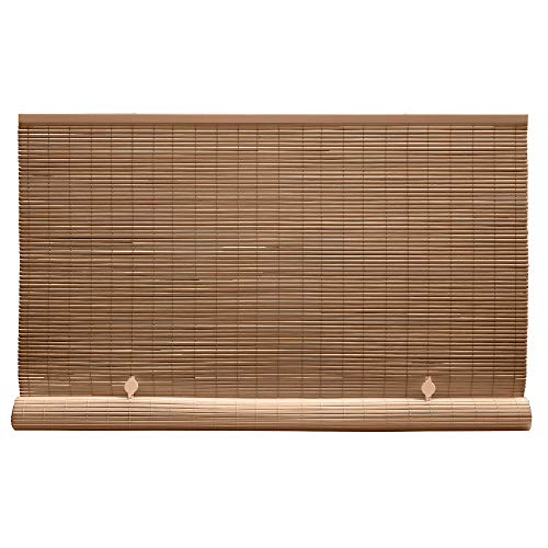 Lewis Hyman Cord Free 1/4 Inch Oval PVC Shade, Woodgrain, 96 Inches x 72 Inches Roll Up Blind