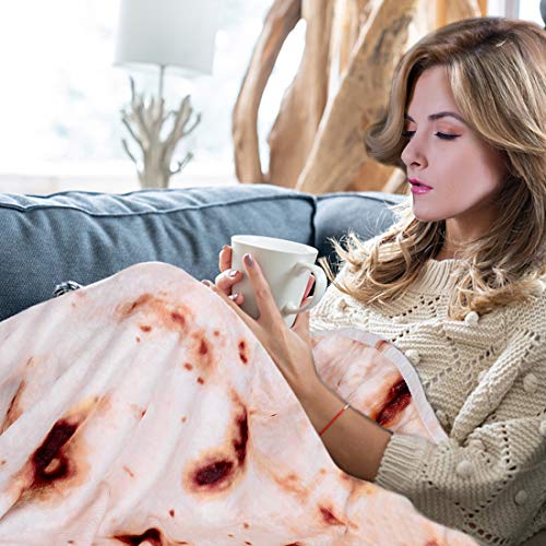 Novelty Burrito Tortilla Blankets Realistic Fuzzy Funny Food Burritos