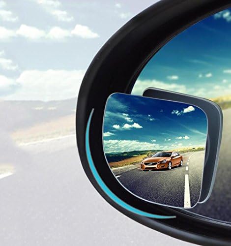Sheiy Blind Spot Mirror Square Wide Angle Mirror Adjustable Convex Rear View Mirror Rotate for All Universal Vehicles , White