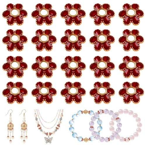 120Pcs 8mm Red Flower Bead Caps for Jewelry Making at Amazon