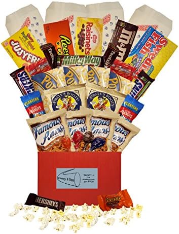 Plenty 4 You Ultimate Movie Night with Popcorn Candy Cookies Variety Red Gift Box