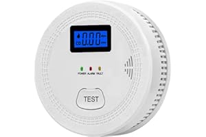 ATEONY Smoke Detector Carbon Monoxide Detector Combo AA Battery Operated, Smoke Detector Carbon Monoxide Alarm with Large LCD Display, Test/Silence Button (1 Pack)