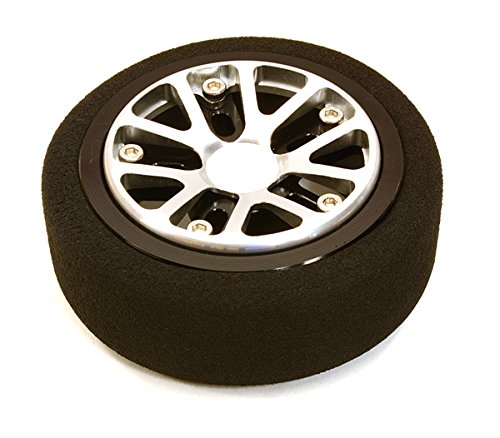 Integy RC Model Hop-ups C26897SILVERBLACK Billet Machined Aluminum T3 Steering Wheel for Futaba 4PX Radio