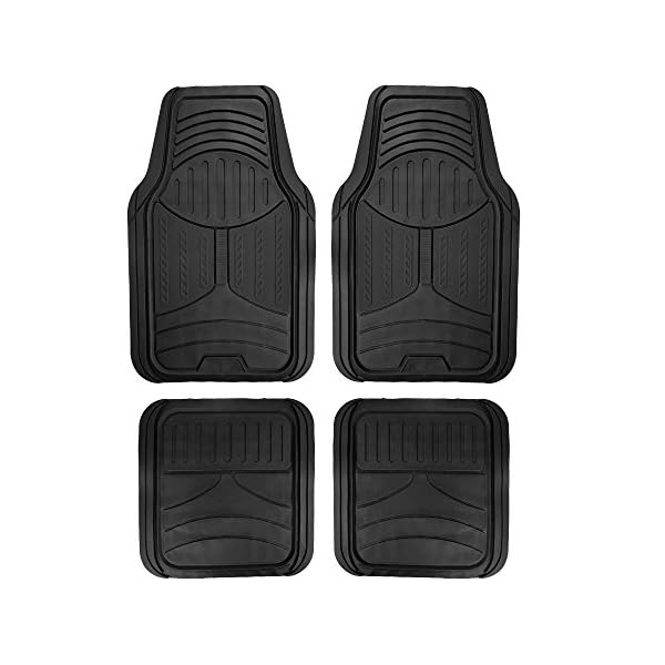 FH Group F11313BLUE Indigo Blue Rubber Floor Mats Universal Fit (Blue Indigo Color Full Set Trim to Fit Floor Mats)
