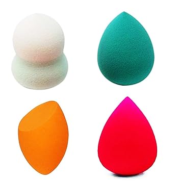 S - Dim Professional Makeup Beauty Sponge Blender Multicolour with different shape pack of 4