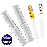 Glass Nail Files - 2 Piece Zebra & Giraffe Safari Pack - Baby Crystal Nail File Set For Newborns, Toddlers, Babies & Young Children - Perfect Gift for Babies, New Moms & Baby Shower