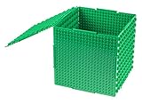 THE CUBE - Brick Building Set and Storage Container - 6 Interconnecting Double Sided Large and Small Peg Plates - 6.5