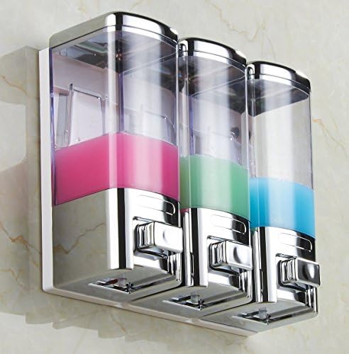 Attractive Design! Chrome 3 Wall Mount Shower Bath Liquid Soap Shower Bathroom Shampoo Dispenser #40