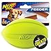 Nerf Dog Football Dog Toy with Interactive Treat Feeder, Lightweight, Durable and Water Resistant, 7 Inch Diameter for Medium/Large Breeds, Two Pack, Blue and Green