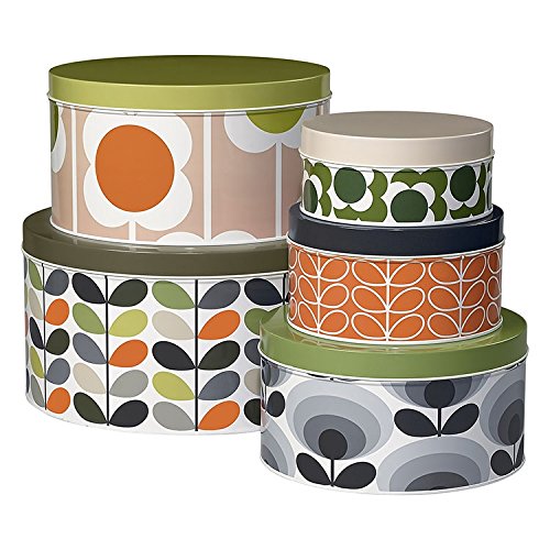 Orla Kiely OK298 Cake Tins-Assorted Prints-Set of 5 Storage