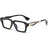 LJCZKA Square Blue Light Blocking Glasses for Women Men Rectangle Thick Frame Computer Gaming Anti Eyestrain Eyeglasses