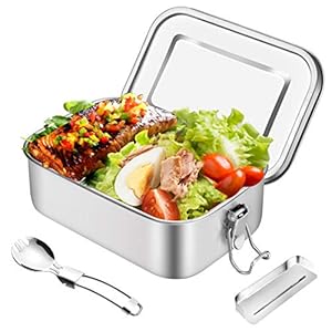 HB life Brotdose aus Edelstahl Lunchbox Bento Box Metall Dichte Brotdose Lunchbox für aus laufsicher 800ml Fassungsvermögen mit Fächern Geeignet für Reisen/Arbeit/Schulkinder und Erwachsene
