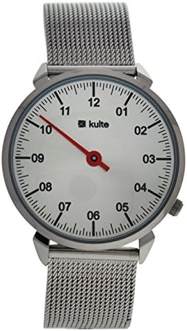 KU15-0022 Silver/Red Touch Stainless Steel Mesh Bracelet Watch