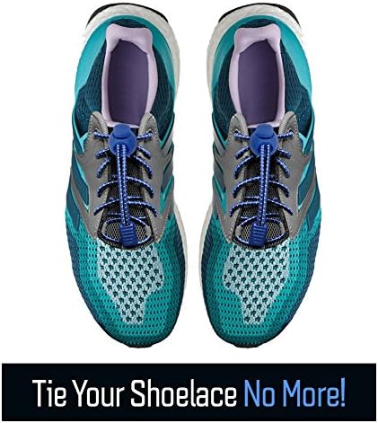 Magic Shoelaces | 2pcs Elastic 43” Pull and Lock Polyester No Tie Shoelaces | Tangled Free Colorful Design Personalized Easy Installation Tieless Sneakers Boots Athletic Running Shoes | Blue | 1481.2