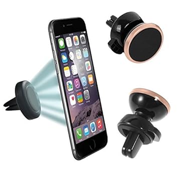 N4U ONLINE - Premium Lüftungsschlitz magnetisch Auto Halterung für Microsoft Lumia 640 XL LTE Dual SIM Roségold