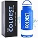 Coldest Insulated Water Bottle with Handle Lid | Leak Proof, Insulated Modern Stainless Steel, Triple Walled, Sport Thermos Bottles, Metal Flask | 32oz