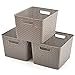 EZOWare 18 Qt Woven Plastic Storage Baskets, Large Organizer Knit Tote Bins Boxes - Pack of 3