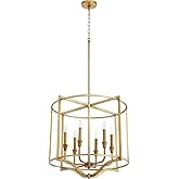 Quorum 6414-6-74 Transitional Six Light Nook from Marquee Collection in Gold, Champ, Gld Leaf Finish,