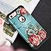 Lontect Compatible iPhone 6s Plus Case 6 Plus Case Floral 3 in 1 Heavy Duty Hybrid Armor High Impact Shockproof Protective Cover Case for Apple iPhone 6 Plus/6s Plus, Teal/Red Flower
