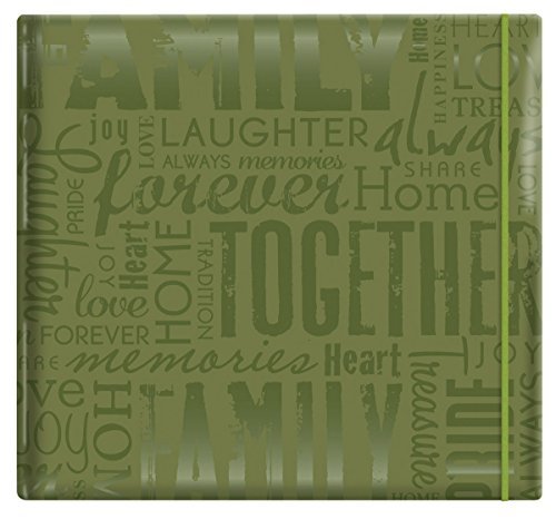 MBI by MCS Embossed Gloss Expressions 12-Inch by 12-Inch Page Top Load Scrapbook, Green, Embossed Family, 13.2x 12.5 Overall by MBI by MCS Industries