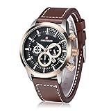 Watches, Men Sports Watches Water Resistant Wrist Watch with Leather Strap Chronograph Date Display