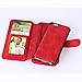 iPhone 6S Case, iPhone 6 Case, CaseUp 12 Card Slot Series - [Zipper Cash Storage] Premium Flip PU Leather Wallet Case Cover With Detachable Magnetic Hard Case For iPhone 6S/6 (4.7 Inch), Red