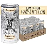 Black Stag Coffee Pre-Made Espresso with Cream, Ready to Drink, 6.5 fl oz (Pack of 12)