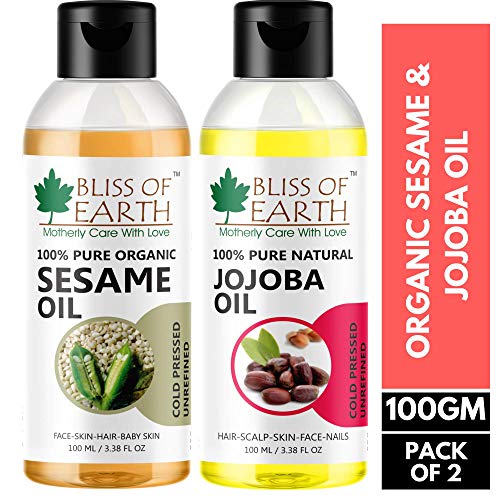 Buy Bliss Of Earth Organic Sesame Oil 100ml And Jojoba Oil 100ml