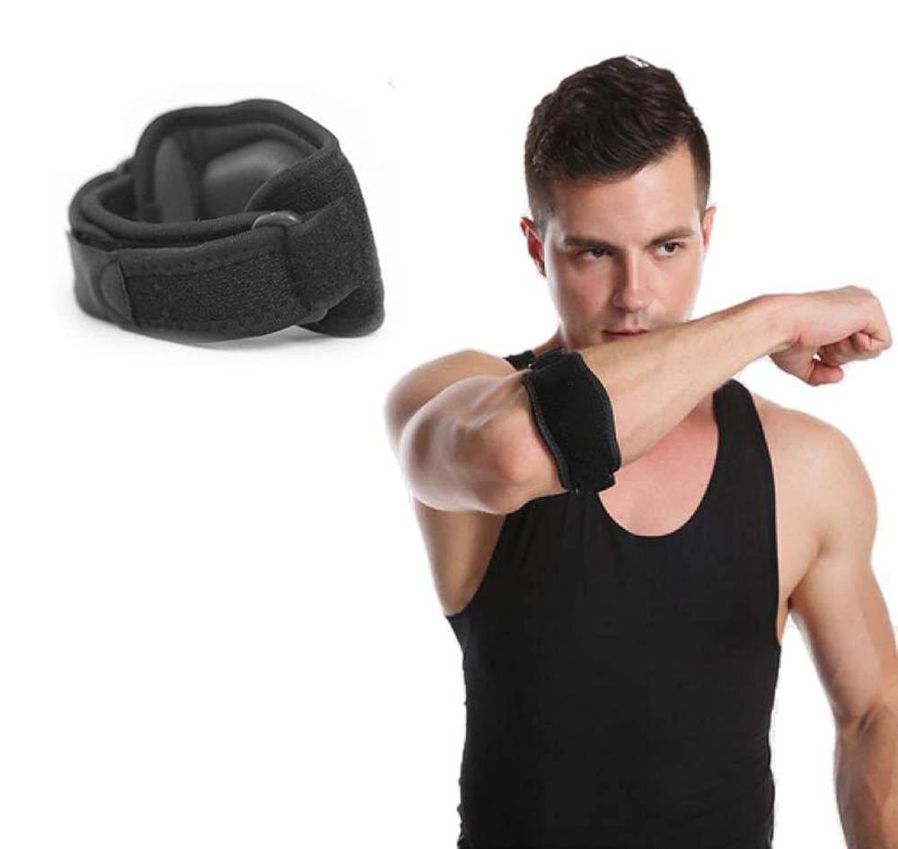 Moonlove Tennis Elbow Support Strap with Compression Pad for Men Women, Pain Relief Golfer Brace Forearm Band Computer Elbow Brace Wrap for Tendonitis Sport, Adjustable, One Pack