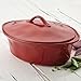 Rachael Ray Cucina Stoneware 3.5-Quart Oval Casserole, Cranberry Red
