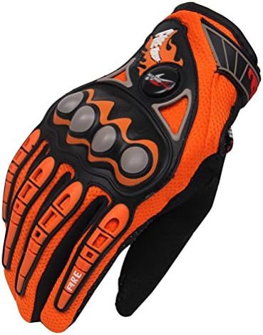 Hank Men's Knuckle Breathable Lining Joint Protect Motorcycle Cycling Motocross Racing Sports Gloves Winter,Orange