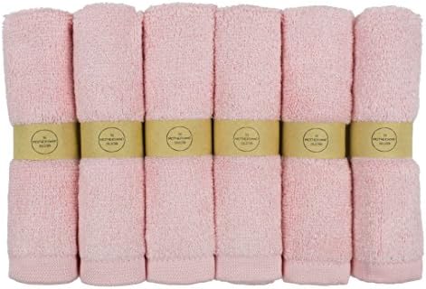 The Motherhood Collection 6 ULTRA SOFT Baby Bath Washcloths, 100% Natural Bamboo Towels, Pink, Perfect for Sensitive Baby Skin, 6 Pack 10"x10" (Pink)