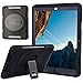 Apple iPad 2 iPad 3 iPad 4 Handheld Shock and Drop Proof Rugged Kickstand Case with a 360 Degree Swivel Kickstand and a Hand Grip Belt (Handheld Case-Black)