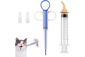 CANUMER Pet Medical Feeding Dispenser Tool Set - Pet Feeding Nipple Syringe for Kitten Puppy and Bunny, Cat Pill Sh-ooter Pet Piller Guns, Silicone Feeding Pacifier for Wildlife Small Animals