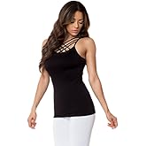 Women's Seamless One Size/Plus Size Caged Criss Cross Tank Top
